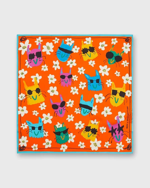 New Inoui Editions Pepo Square Scarf Orange