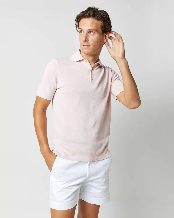 Discount Sid Mashburn Rally Polo Sweater Pale Pink Cotton