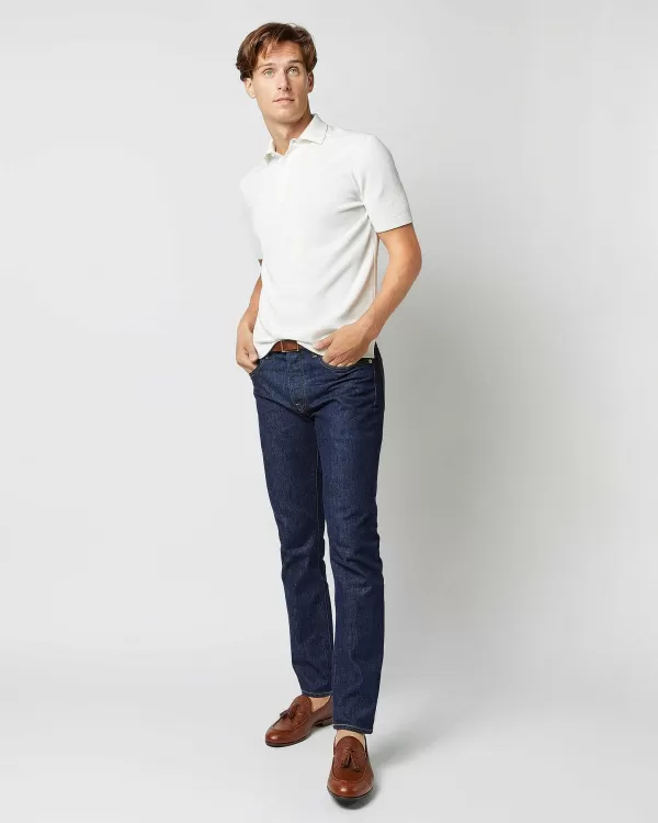 Best Sale Sid Mashburn Rally Polo Sweater Chalk Cotton