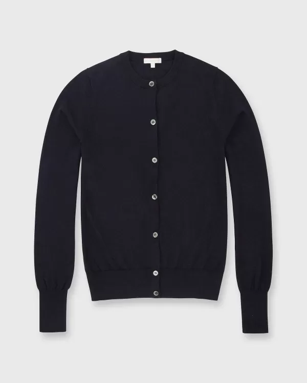 Online Ann Mashburn Rosie Cardigan Neat Navy Cotton/Cashmere