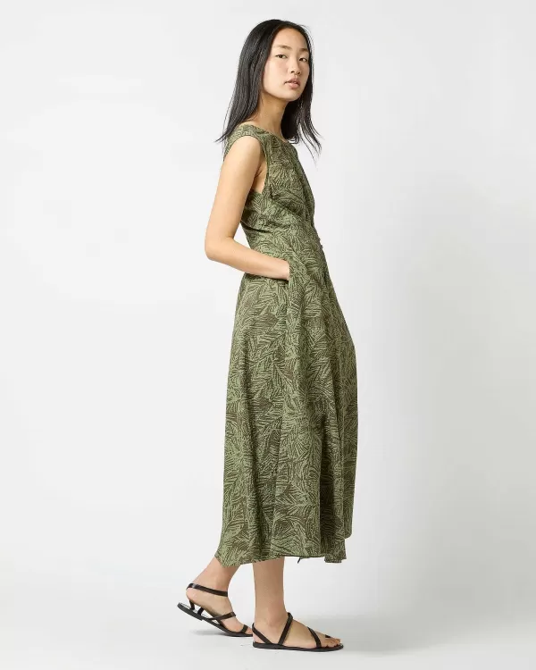 Clearance Ann Mashburn Sabrina Dress Olive Leaf Seersucker