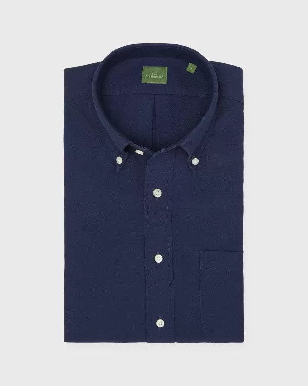 Discount Sid Mashburn Short-Sleeved Button-Down Sport Shirt Navy Oxford