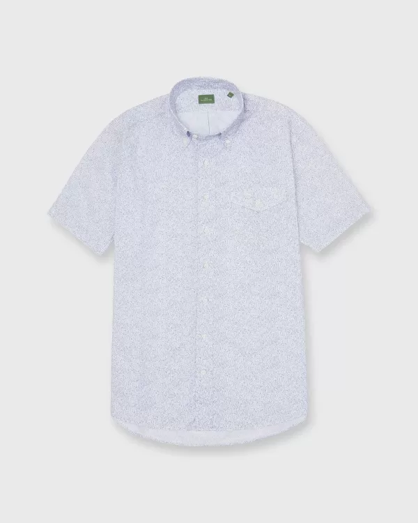 Cheap Sid Mashburn Short-Sleeved Button-Down Sport Shirt Blue/White Hustle & Bustle Liberty Fabric