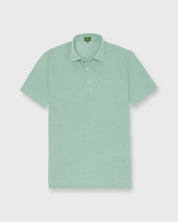 Fashion Sid Mashburn Short-Sleeved Polo Green Oxford Pima Pique