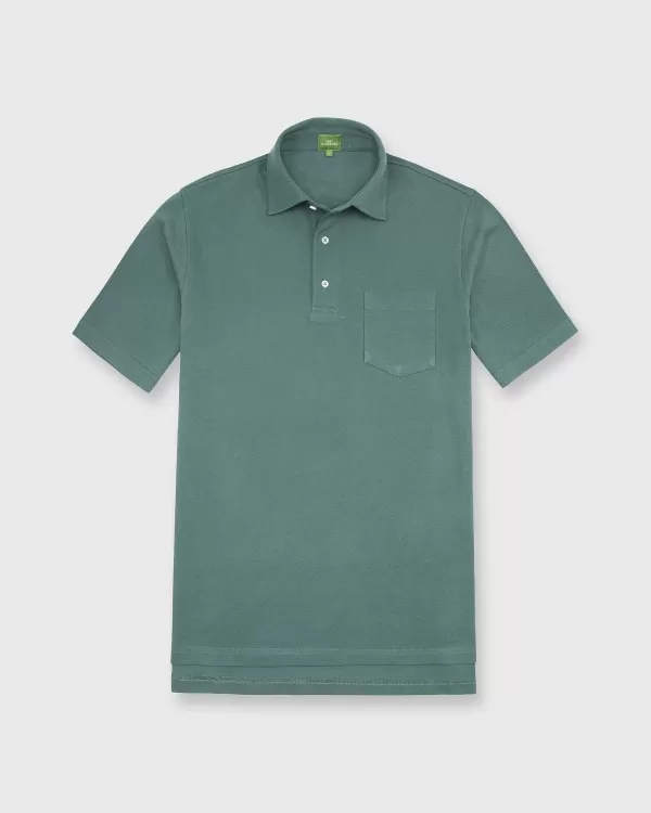 Cheap Sid Mashburn Short-Sleeved Polo Dark Spruce Pima Pique