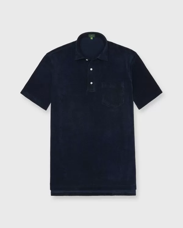 Shop Sid Mashburn Short-Sleeved Polo Navy Terry