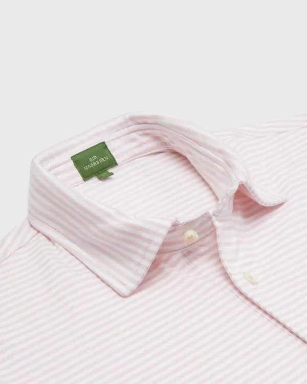 Cheap Sid Mashburn Short-Sleeved Polo Soft Pink/White Stripe Jersey