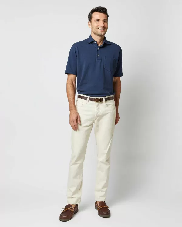Shop Sid Mashburn Short-Sleeved Polo Navy Pima Pique