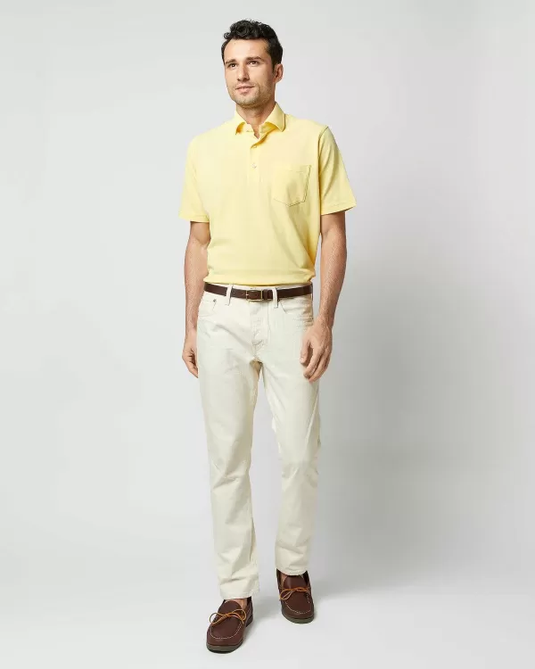 Clearance Sid Mashburn Short-Sleeved Polo Canary Pima Pique