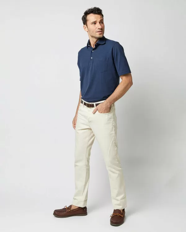 Shop Sid Mashburn Short-Sleeved Polo Navy Pima Pique