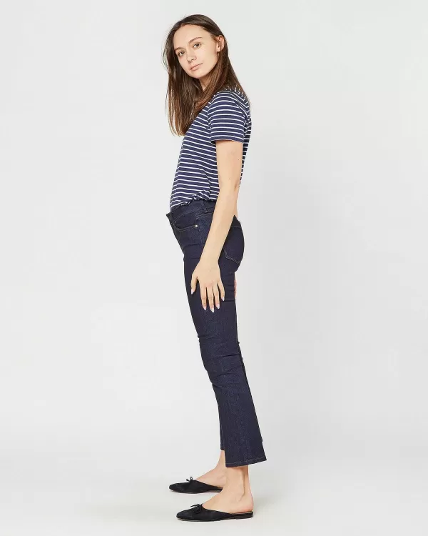 Sale Ann Mashburn Short-Sleeved Relaxed Tee Navy/White Stripe Jersey