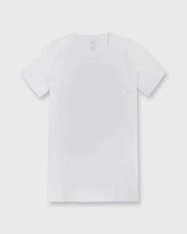 Sale Ann Mashburn Short-Sleeved Relaxed Tee White Pima Cotton