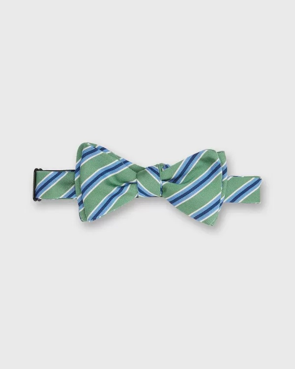 Discount Sid Mashburn Silk Bow Tie Green/Light Blue/Navy Stripe