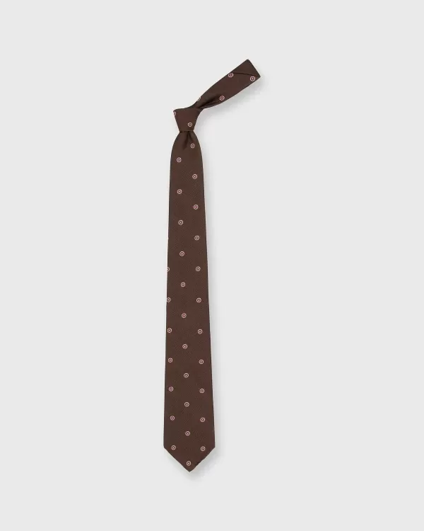 Fashion Sid Mashburn x WM Brown Silk Club Tie Brown Bullseye