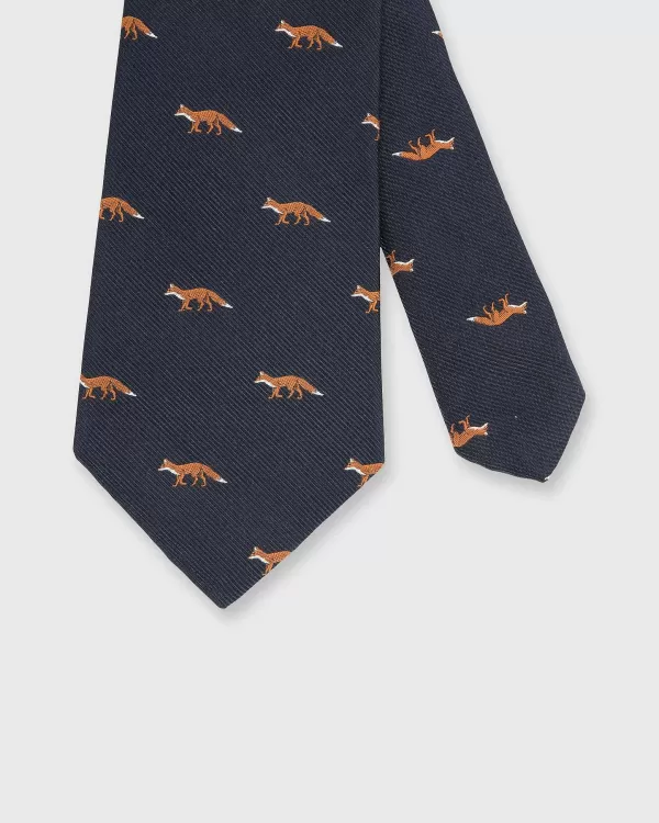 Flash Sale Sid Mashburn Silk Faille Club Tie Navy Fox