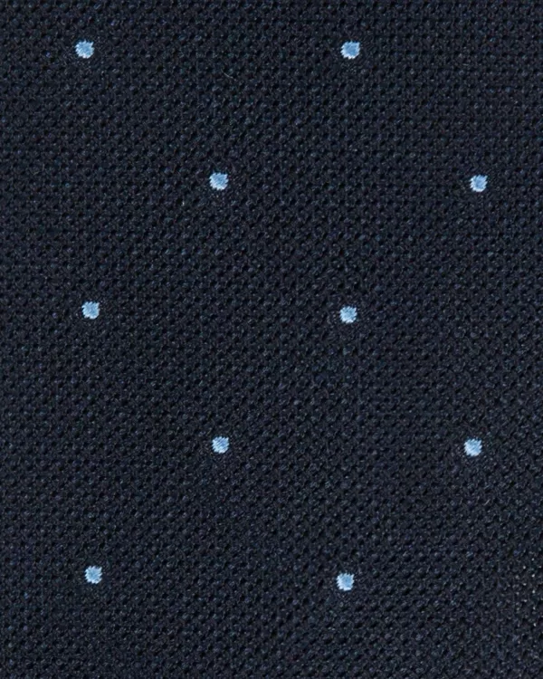 Online Sid Mashburn Silk Fino Grenadine Untipped Tie Navy/Sky Dot