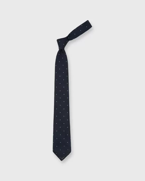 Online Sid Mashburn Silk Fino Grenadine Untipped Tie Navy/Sky Dot