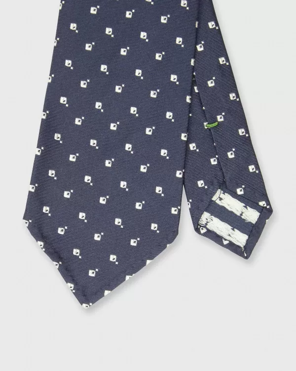 Cheap Sid Mashburn Silk Jacquard Tie Navy/White Diamond Star Motif