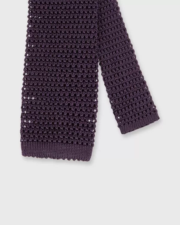 New Sid Mashburn Silk Knit Tie Plum