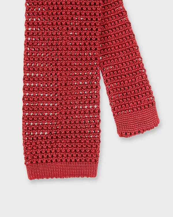 Hot Sid Mashburn Silk Knit Tie Red