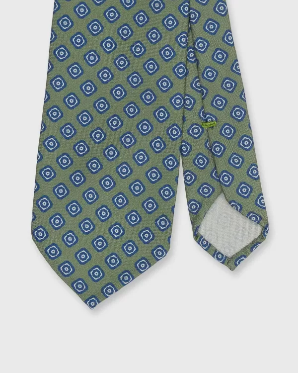 Cheap Sid Mashburn Silk Print Tie Sage/Blue Medallion