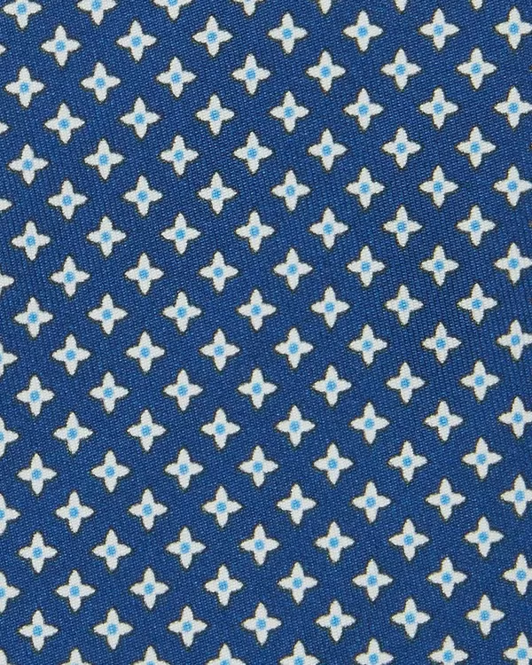 Cheap Sid Mashburn Silk Print Tie Navy/Bone/Sky Pinwheel