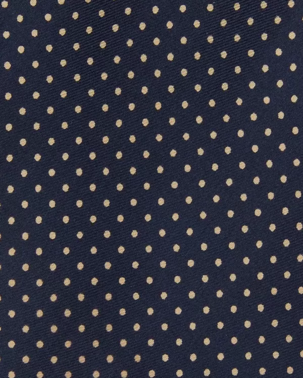 Hot Sid Mashburn Silk Print Tie Navy/Yellow Pin Dot
