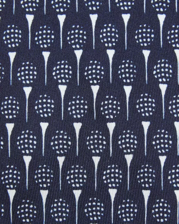 Cheap Sid Mashburn Silk Print Tie Navy Golf Print