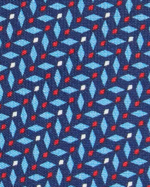 Sale Sid Mashburn Silk Print Tie Navy/Blue Diamonds