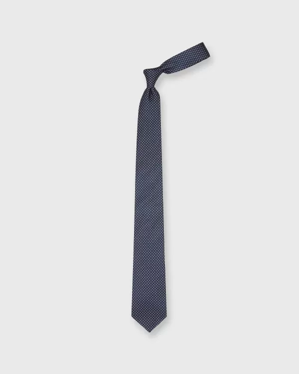 Hot Sid Mashburn Silk Print Tie Navy/Yellow Pin Dot
