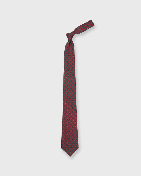Hot Sid Mashburn Silk Print Tie Red/Emerald/Gold Paisley