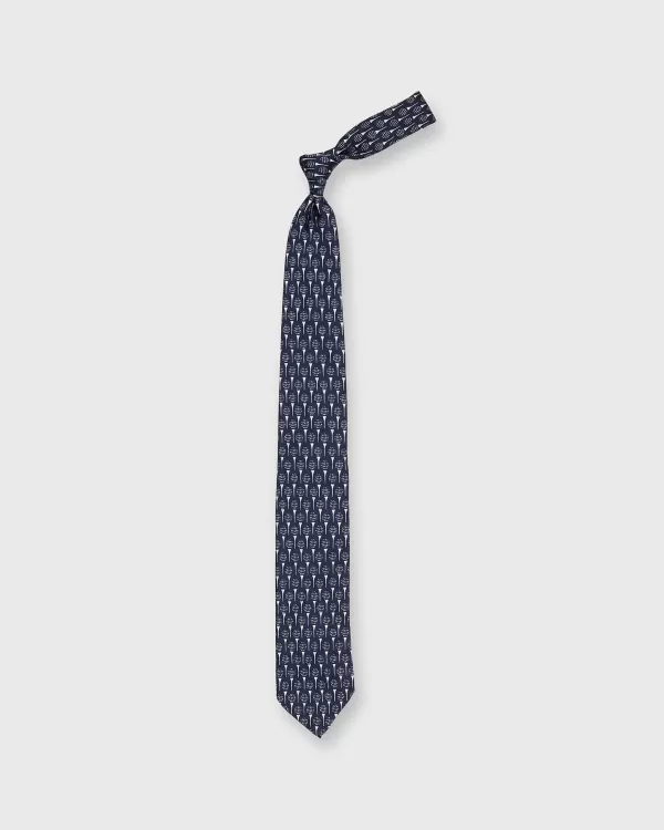 Cheap Sid Mashburn Silk Print Tie Navy Golf Print