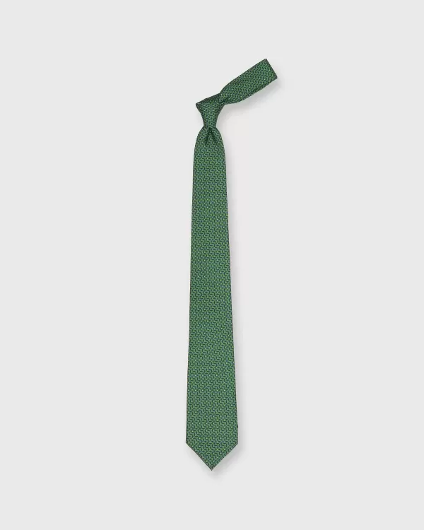 New Sid Mashburn Silk Print Tie Fern/Blue Diamonds