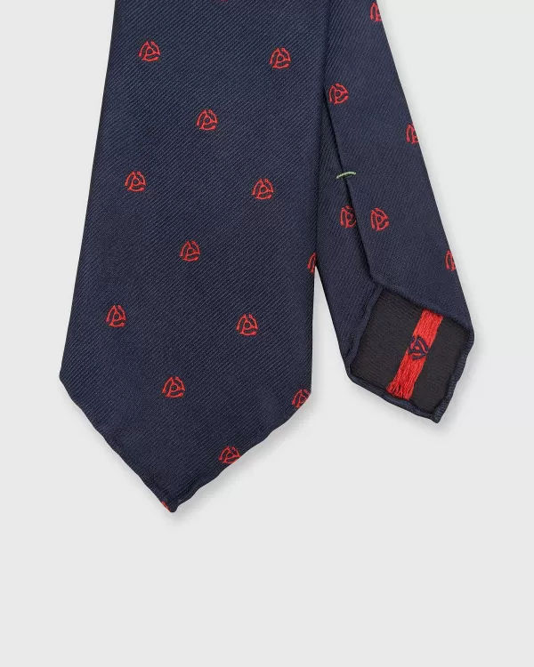 Hot Sid Mashburn Silk Woven Club Tie Navy/Red 45 Turntable Adapter