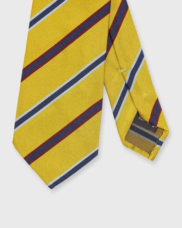 Flash Sale Sid Mashburn Silk Woven Tie Yellow/Aqua/Brick Stripe