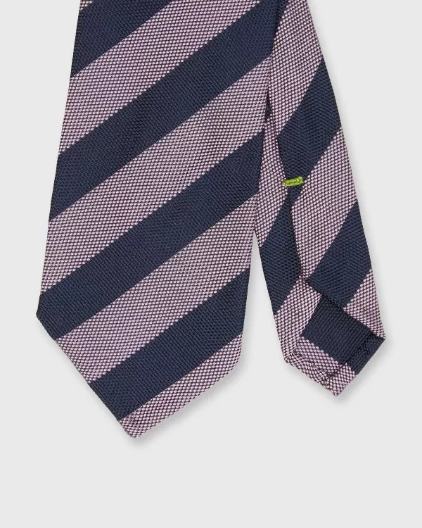 Cheap Sid Mashburn Silk Woven Tie Navy/Pink Awning Stripe