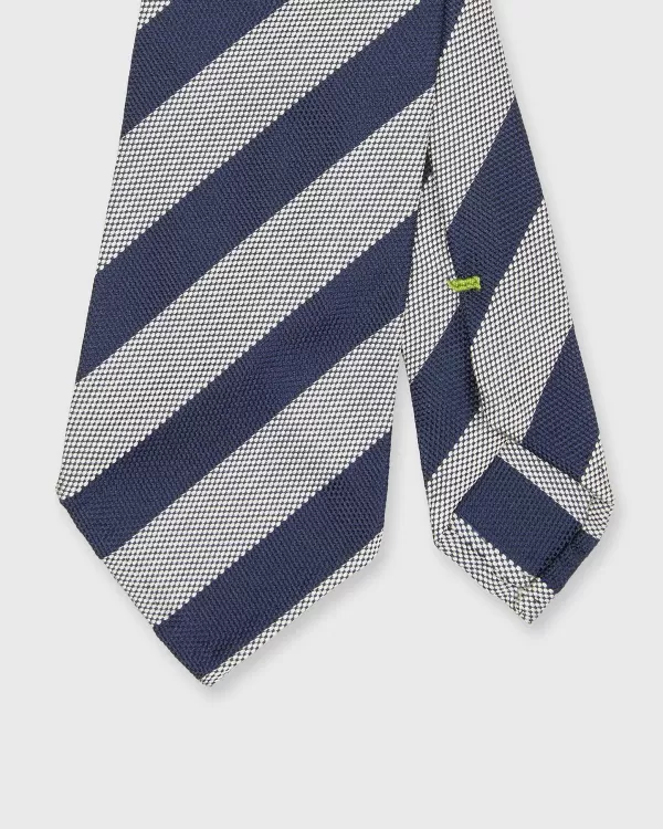 Online Sid Mashburn Silk Woven Tie Navy/Chalk Awning Stripe