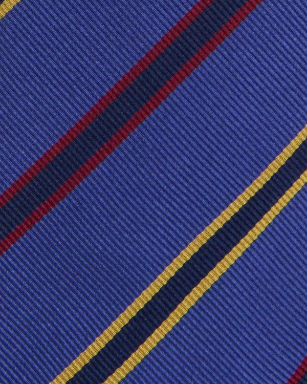 New Sid Mashburn Silk Woven Tie Blue/Red/Yellow Stripe