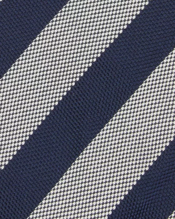 Online Sid Mashburn Silk Woven Tie Navy/Chalk Awning Stripe