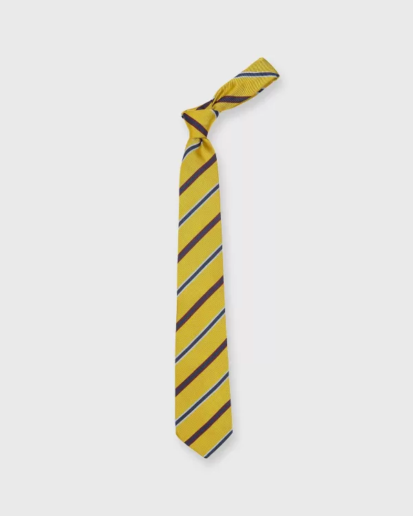 Flash Sale Sid Mashburn Silk Woven Tie Yellow/Aqua/Brick Stripe