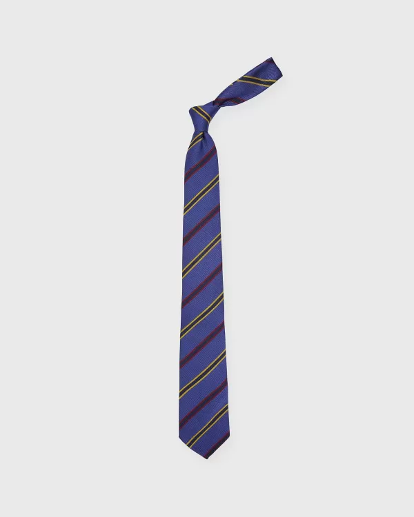 New Sid Mashburn Silk Woven Tie Blue/Red/Yellow Stripe