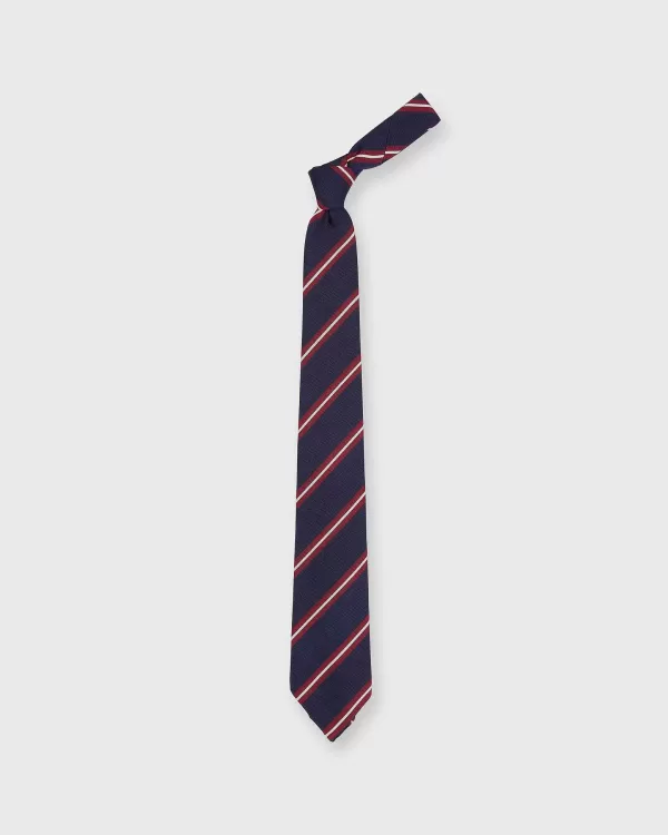 Flash Sale Sid Mashburn Silk/Cotton Woven Tie Navy/Red/Bone Stripe