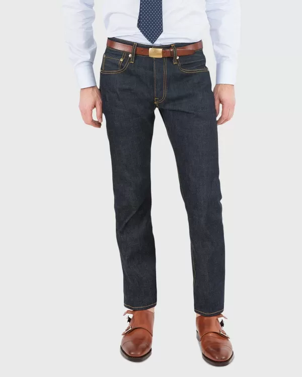 Store Sid Mashburn Slim Straight Jean Selvedge Rigid Denim