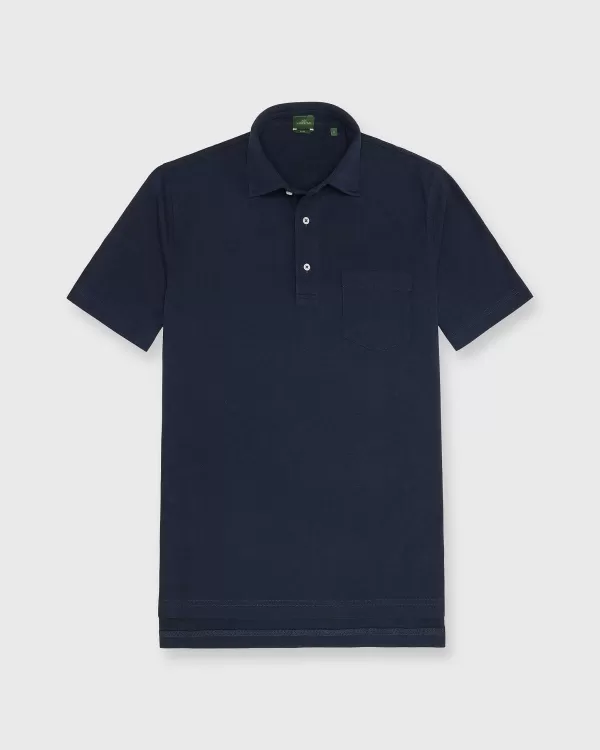 New Sid Mashburn Slim-Fit Short-Sleeved Polo Navy Jersey