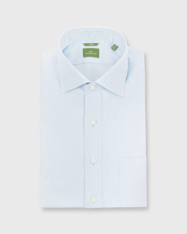 Clearance Sid Mashburn Slim-Fit Spread Collar Dress Shirt Sky Blue Roxford