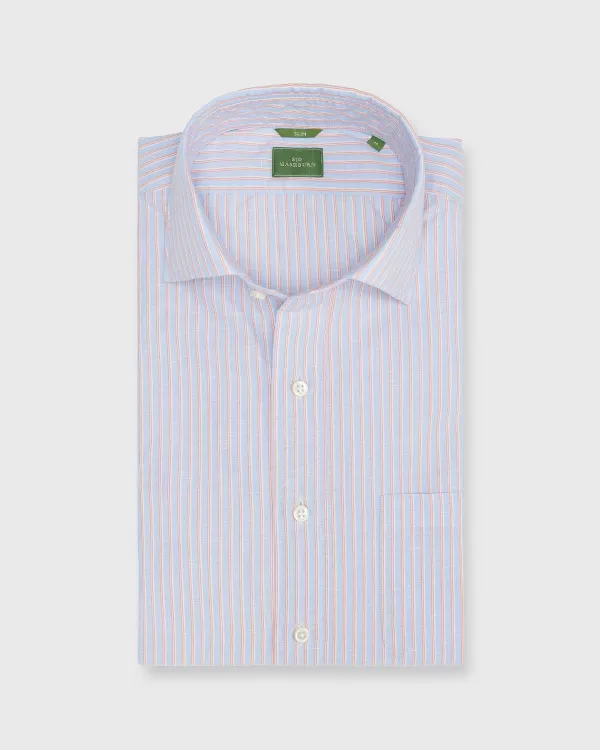 Sale Sid Mashburn Slim-Fit Spread Collar Sport Shirt Light Blue/Orange Multi Stripe Cotolino