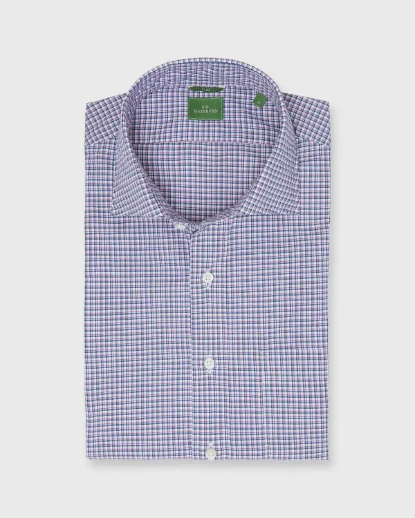 Fashion Sid Mashburn Slim-Fit Spread Collar Sport Shirt Pink/Blue Small Check Poplin