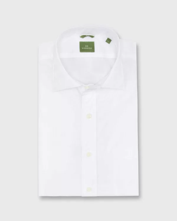 Outlet Sid Mashburn Slim-Fit Spread Collar Sport Shirt White Poplin