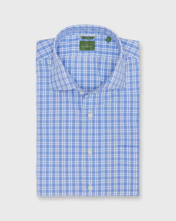 Flash Sale Sid Mashburn Slim-Fit Spread Collar Sport Shirt Blue/White Check Poplin