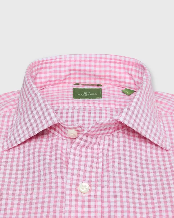 Clearance Sid Mashburn Slim-Fit Spread Collar Sport Shirt Red Gingham Seersucker